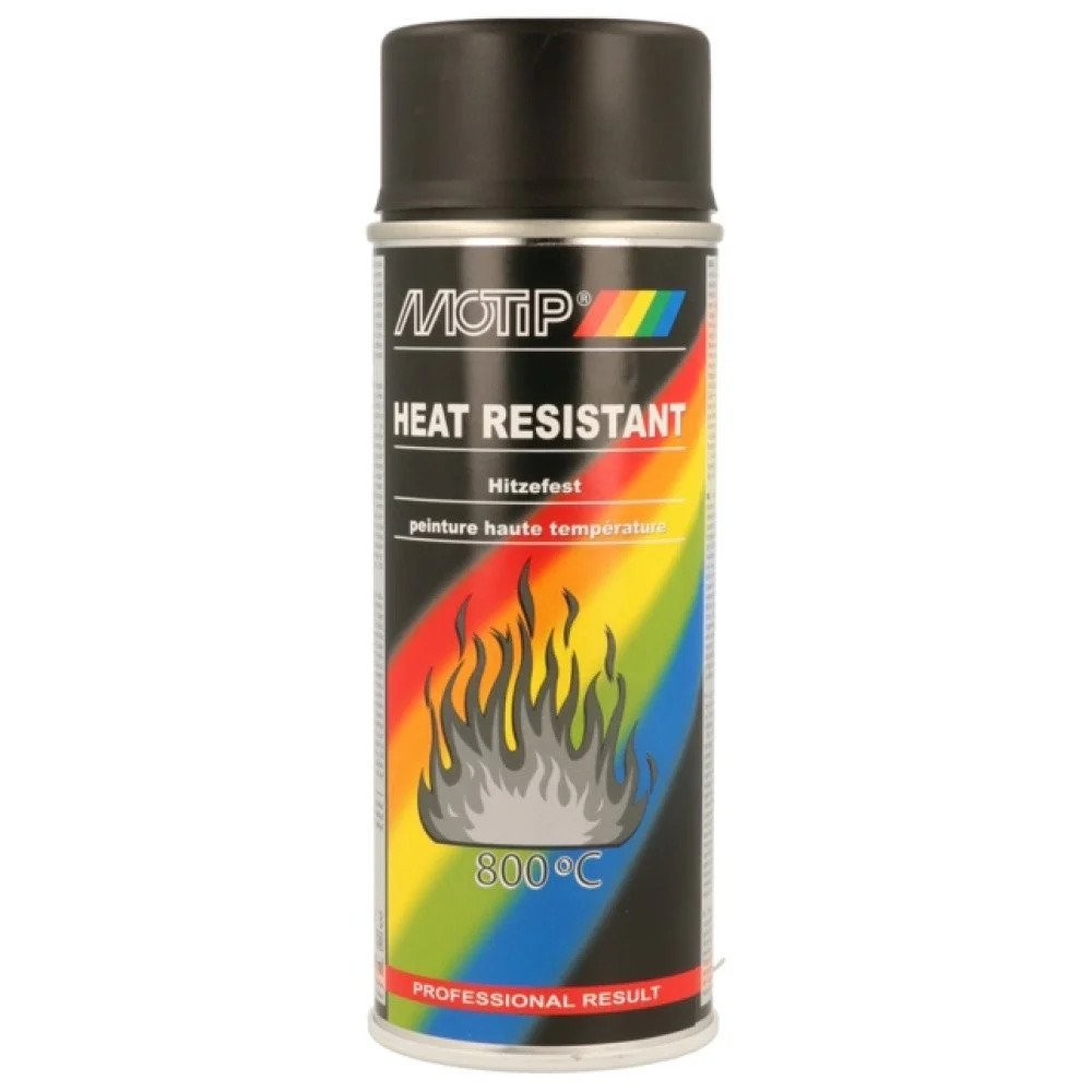 Heat Resistant Paint Spray Motip, Black, 500ml