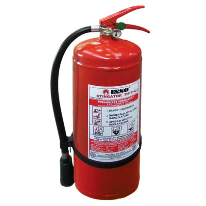 Fire Extinguisher with P6 Powder and Pressure Gauge Inso, 6kg