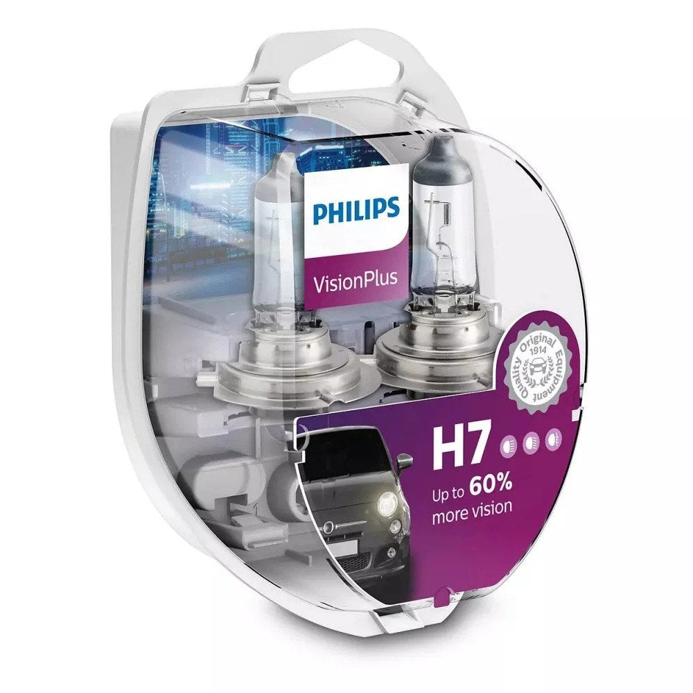 Headlight Bulbs Philips VisionPlus H7, 55W, 12V, 2 pcs