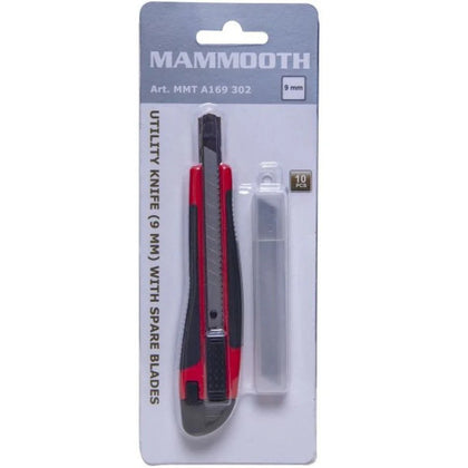 Utility Knife with Spare Blades Mammooth, 9mm