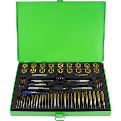 Metric Case Taps and Dies with Titanium-Coated JBM, 58 pcs