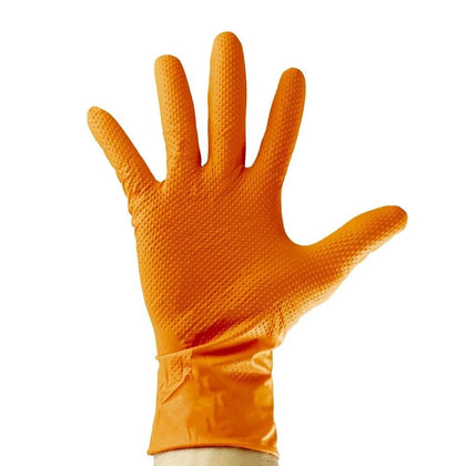 Nitrile Gloves Set JBM Diamond Texture, Orange, XL, 90 pcs