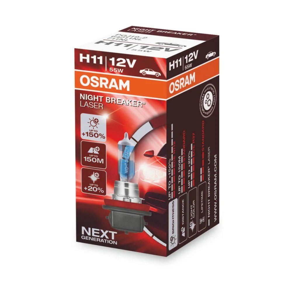 Halogen Bulb H11 Osram Night Breaker 150, 12V, 55W - 64211NL - Pro