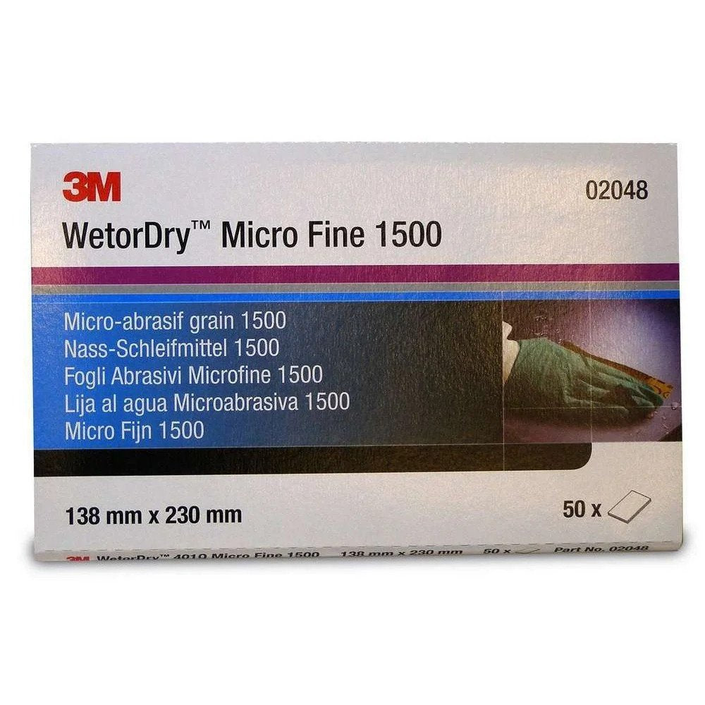 Micro Fine Sheet 3M WetorDry P1500, 128 x 230mm, 50pcs