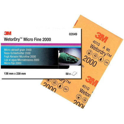 Micro Fine Sheet 3M WetorDry P2000, 128 x 230mm, 50pcs