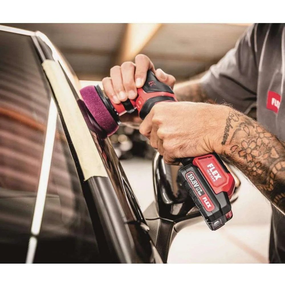 Random Orbital and Rotary Smart Cordless Polisher Kit Flex PXE 80 10.8 EC 2.5 Ah 418102 Pro Detailing