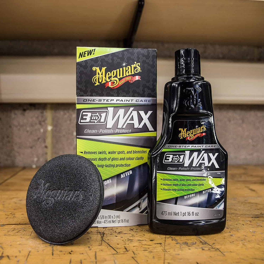 Auto Liquid Wax Meguiar s 3 in 1 Wax 473ml G191016 Pro Detailing